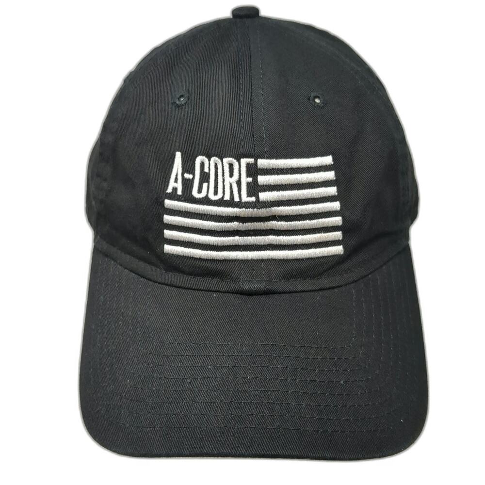 New Era Baseball Cap Black One Size A-CORE Logo Embroidered Cotton Slideback Hat